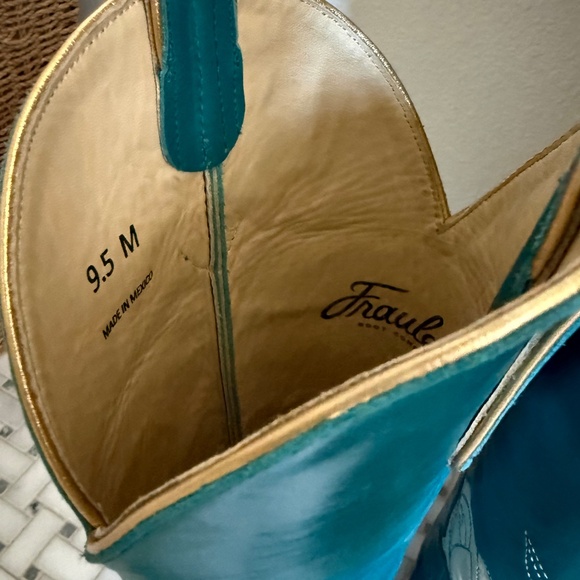 US 9.5 FRAULEIN Boot Co Turquoise Western Boots - Picture 8 of 8